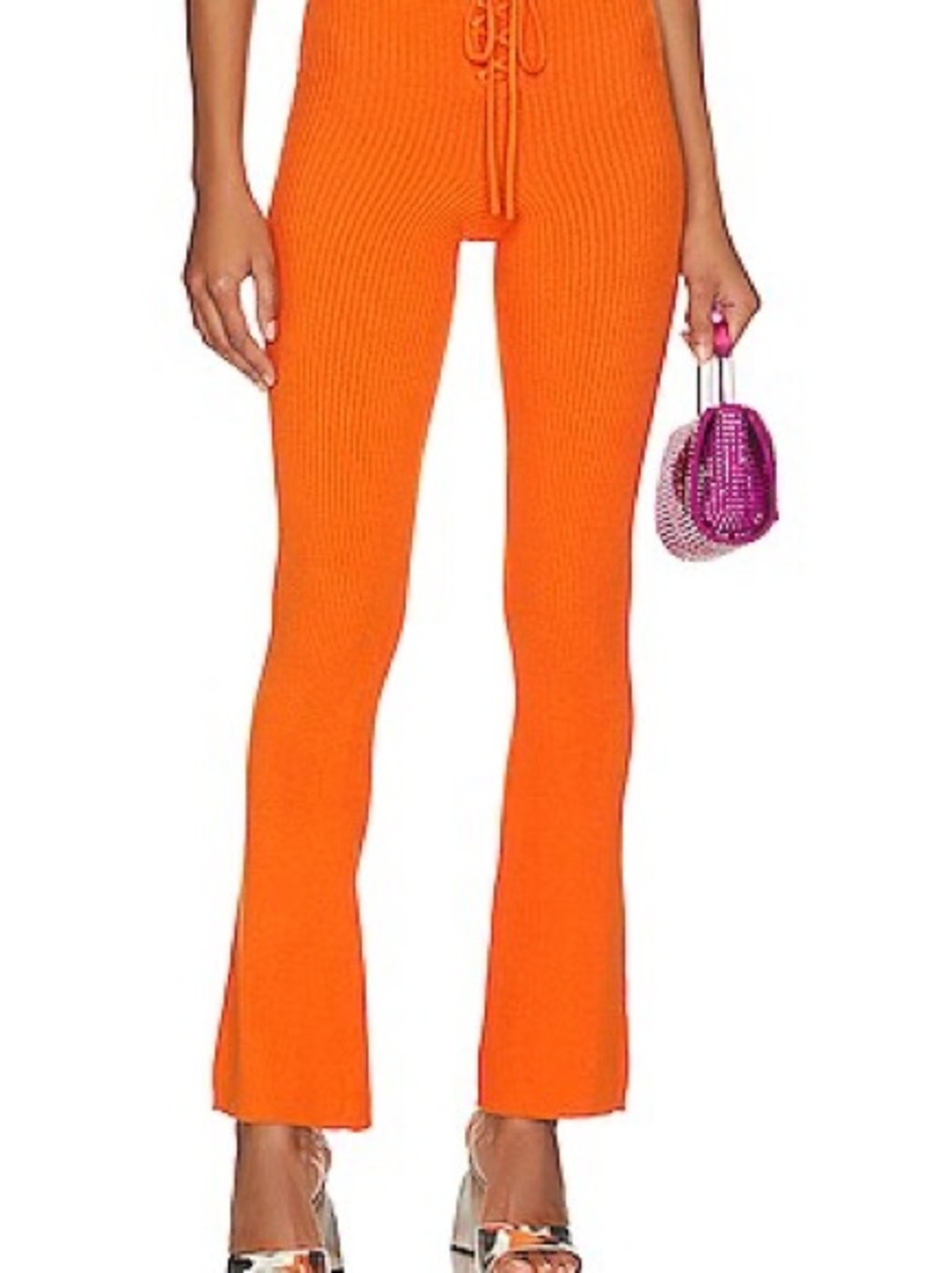 Camila Coelho “Artemis” Lace-Up Knit 2-Piece Set | Orange | Size XS | NWOT - Picture 4 of 11